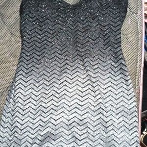 Short tight sparkly black and grey dress